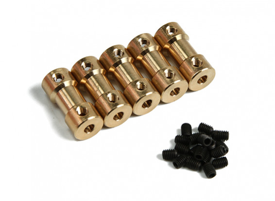 Brass Motor Transmission Connector 4mm-3.17mmxD9xH20mm (5pcs)