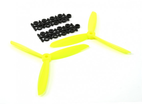 6045 3-Blade Electric Propellers (CW and CCW) Yellow (Pair)