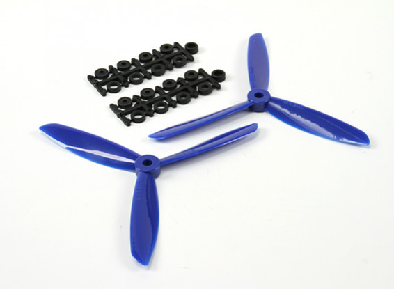 6045 3-Blade Electric Propellers (CW and CCW) Blue (Pair)