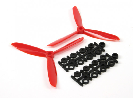 5045 3-Blade Electric Propellers (CW and CCW) Red (Pair)