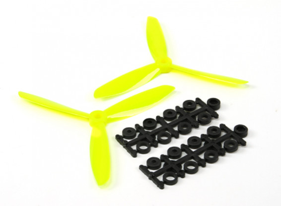 5045 3-Blade Electric Propellers (CW and CCW) Yellow (Pair)