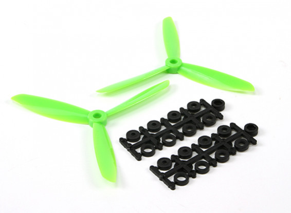 5045 3-Blade Electric Propellers (CW and CCW) Green (Pair)