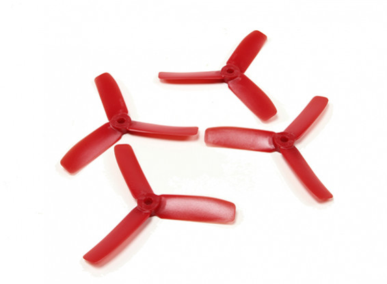 Diatone Bull Nose Polycarbonate 3-Blade Propellers 4040 (CW/CCW) (Red) (2 Pairs)