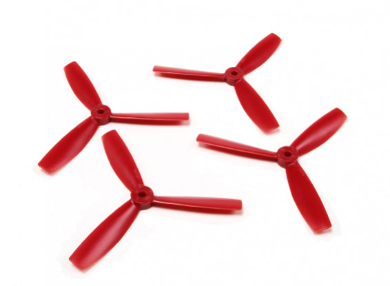 Diatone Polycarbonate Bull Nose 3-Blade Propellers 5045 (CW/CCW) (Red) (2 Pairs)