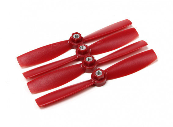 Diatone Polycarbonate Self Tightening Bull Nose Propellers 5045 (CW/CCW) (Red) (2 Pairs)