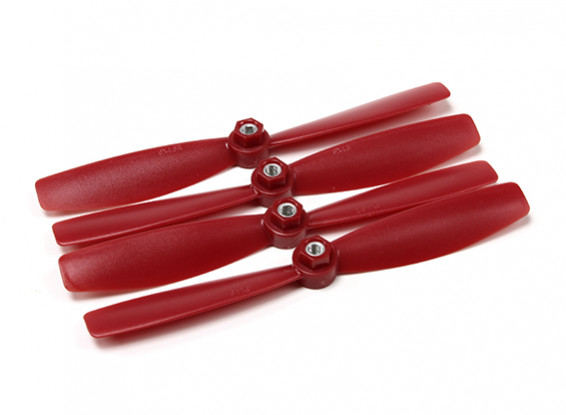 Diatone Self Tightening Polycarbonate Bull Nose Propellers 6045 (CW/CCW) (Red) (2 Pairs)