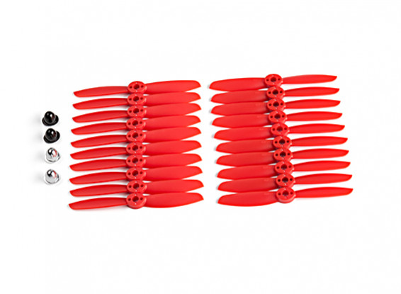 KingKong 4045 2-Blade Propellers Red (CW/CCW) (10 Pairs) w/Self-tightening Prop Adapters