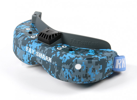 FatShark Dominator V3 Hydro-Dipped Urban Cam Blue and Grey FPV Goggle