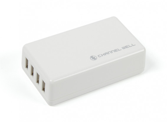 USB 4 Port 25W/5A Charger (US Plug)