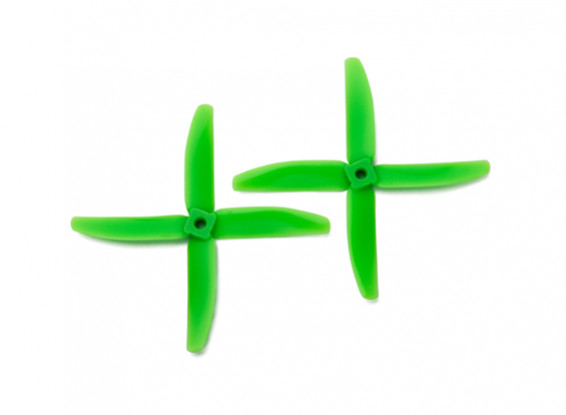 Gemfan Bullnose Polycarbonate 5040 4-Blade Propellers Green (CW/CCW) (1 Pair)