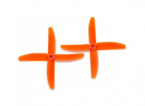 Gemfan Bullnose Polycarbonate 5040 4-Blade Propellers Orange (CW/CCW) (1 Pair)