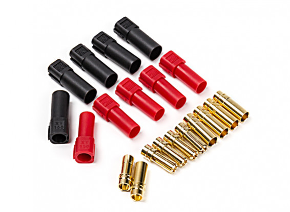 XT150 Battery Side w/6mm Gold Connectors - Red & Black (5pairs/bag)