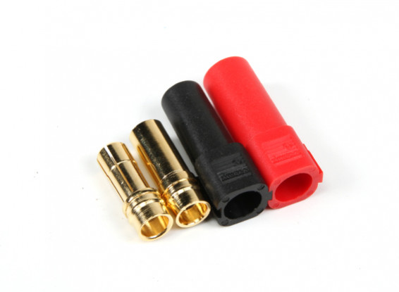 XT150 ESC Side w/6mm Gold Connectors - Red & Black (5pairs/bag)