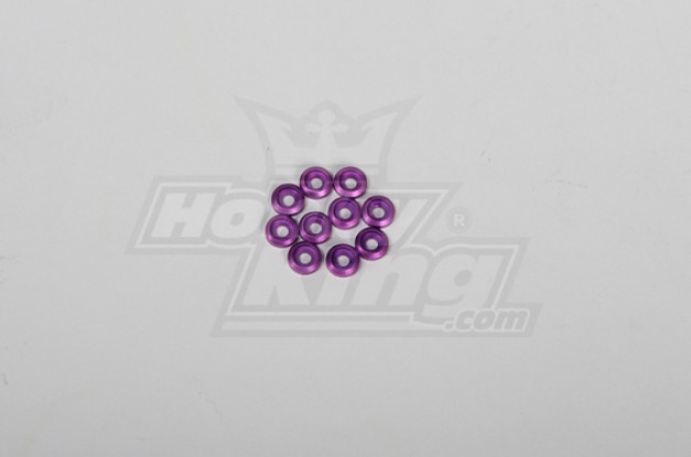 Metal Finish cap for 3mm Screw for all 30-90 helis Purple (10pcs)