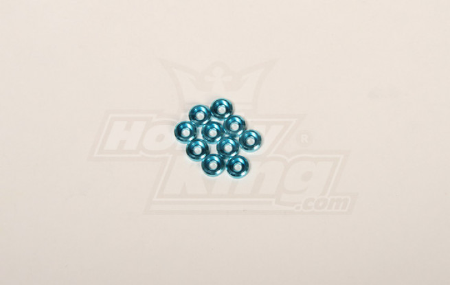Metal Finish cap for 3mm Screw for all 30-90 helis Blue (10pcs)