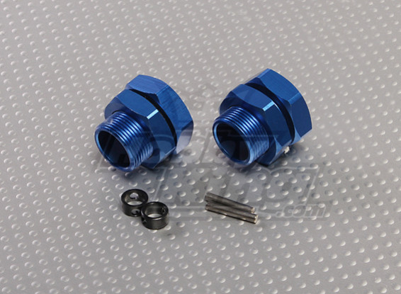 Blue Aluminum Wheel Adaptors 23mm Hex (2pc)