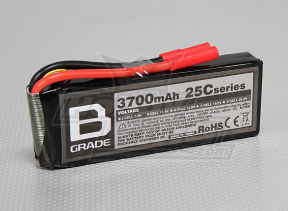 B-Grade 3700mAh 3S 25C Lipoly Battery