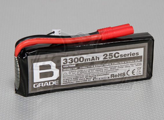 B-Grade 3300mAh 3S 25C Lipoly Battery