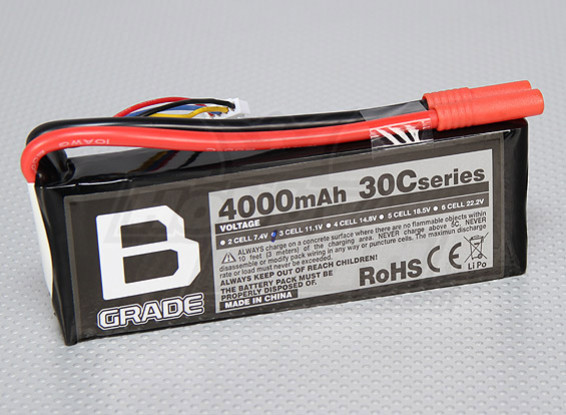 B-Grade 4000mAh 3S 30C Lipoly Battery