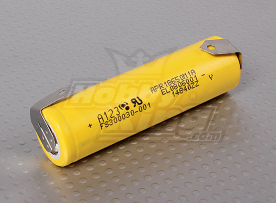 GENUINE A123 Systems 18650 1100mAh LiFePo4 Cell w/ tabs (GENUINE)