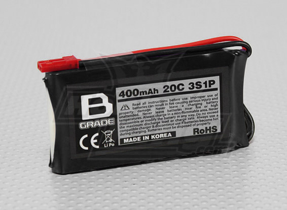 B-Grade 400mAh 3S 20C Lipoly Battery