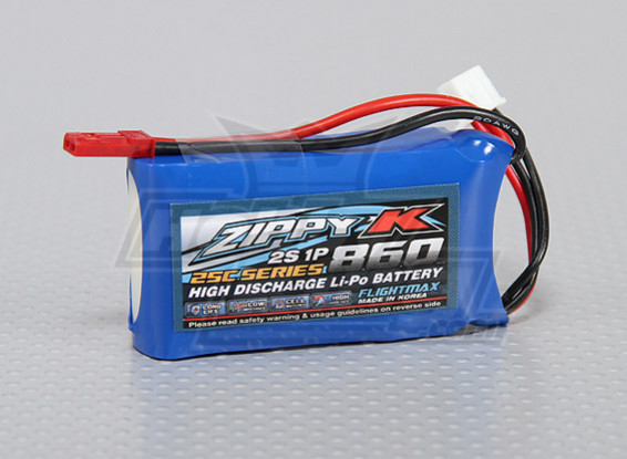 Zippy-K Flightmax 860mAh 2S1P 25C Lipoly Battery
