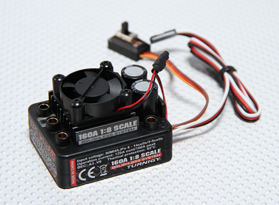 Turnigy 160A 1:8th Scale Sensorless ESC w/Fan (3~5S)