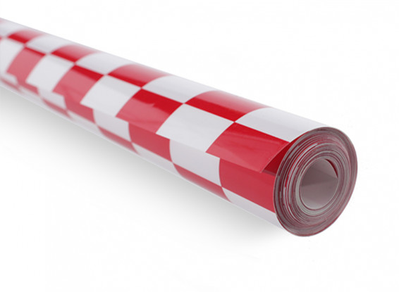 Covering Film - Red/White Small Chequer 20mm (5m)