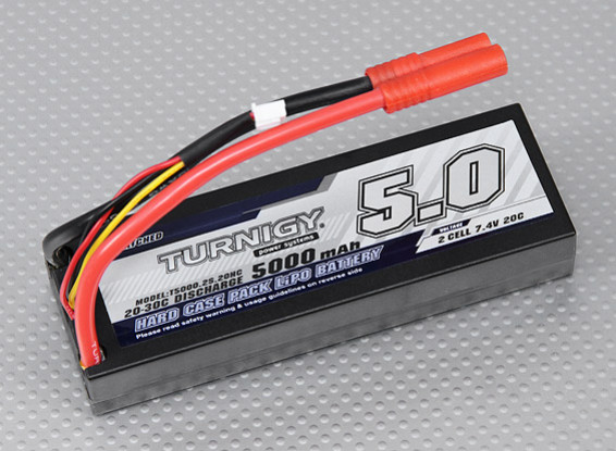 Turnigy 5000mAh 2S1P 20C hardcase pack (ROAR APPROVED) 