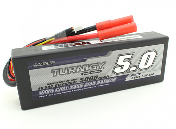 Turnigy 5000mAh 2S2P 40C Hardcase Pack (ROAR APPROVED)