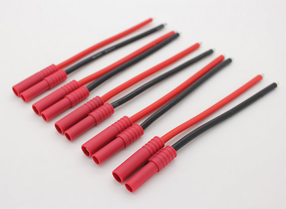 HXT4mm w/12AWG Silicon Wire 10cm (Battery Side) (5pcs/Bag)