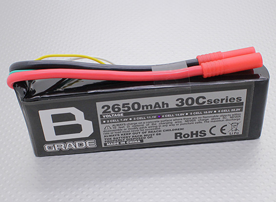 B-Grade 2650mAh 4S 30C Lipoly Battery