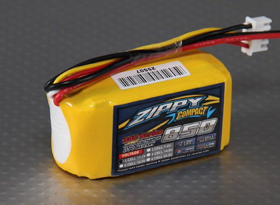 ZIPPY Compact 850mAh 3S 35C Lipo Pack