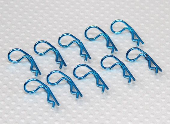 Small-ring 90 Deg Body Clips (Blue) (10Pcs)