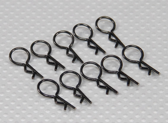 Small-ring 45 Deg Body Clips (Black) (10Pcs)