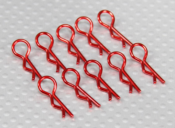 Small-ring 45 Deg Body Clips (Red) (10Pcs)