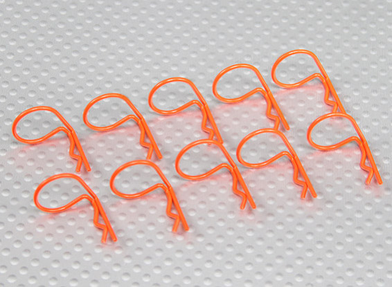 Large-ring 90 Deg Body Clips (Orange) (10Pcs)