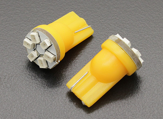 LED Corn Light 12V 0.9W (6 LED) - Yellow (2pcs)