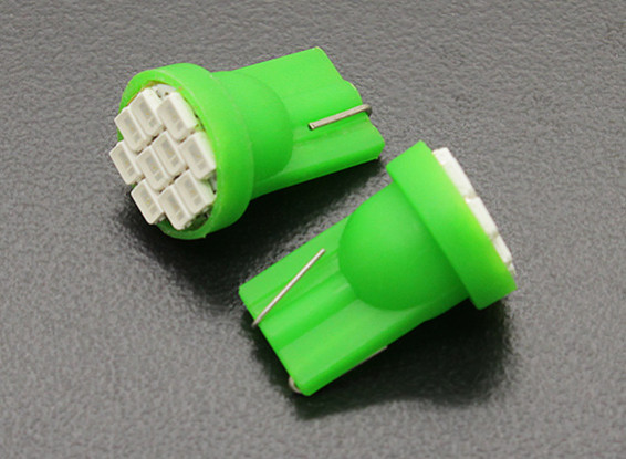 LED Corn Light 12V 1.5W (10 LED) - Green (2pcs)