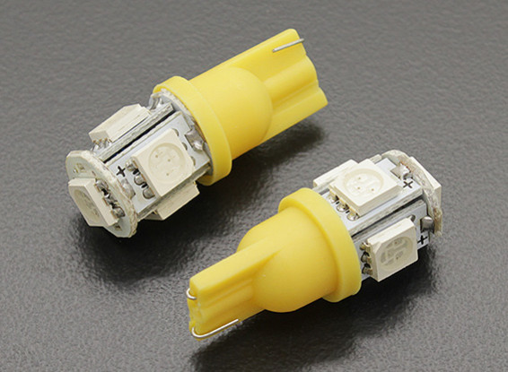 LED Corn Light 12V 1.0W (5 LED) - Yellow (2pcs)