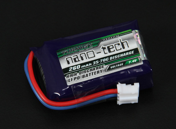 Turnigy nano-tech 260mah 2S 35~70C Lipo Pack (E-flite Compatible EFLB2002S25)