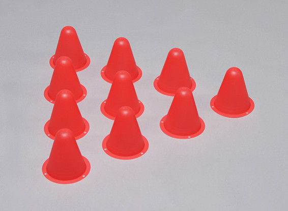 Plastic Racing Cones for R/C Car Track or Drift Course - Red (10pcs/bag)