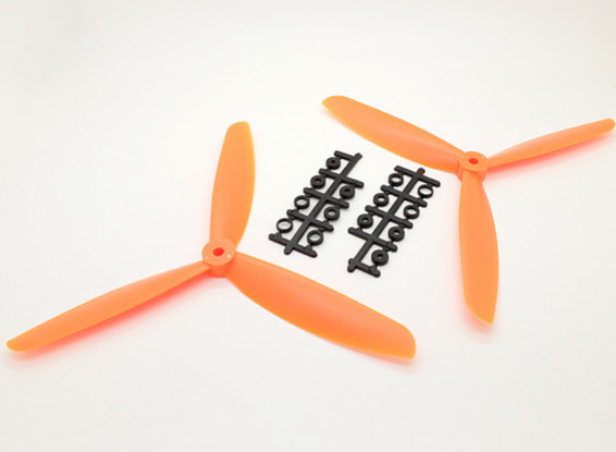 HobbyKing™ 3-Blade Propeller 9x4.5 Orange (CW/CCW) (2pcs)
