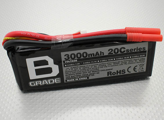 B-Grade 3000mAh 3S 20C Lipoly Battery