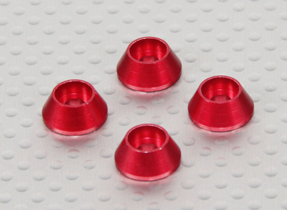 Alloy Cone Washer (Red) (4pcs)