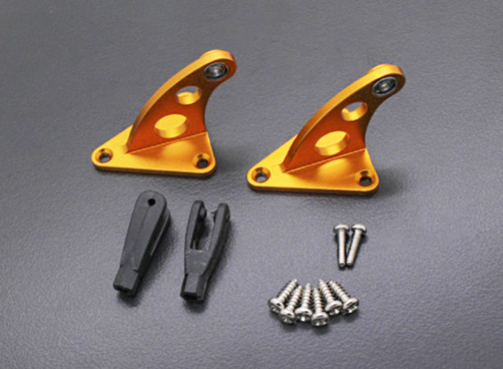 CNC Alloy Control Horn with Clevis Gold Anodised (Pair)