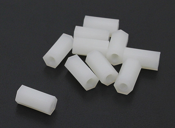 5.6mm x 12mm M3 Nylon Tapped Spacer (10pc).