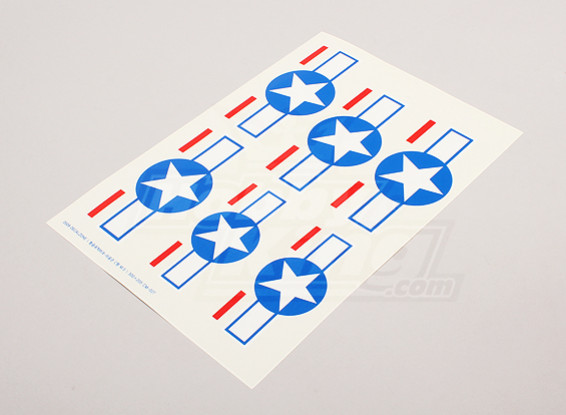 Scale National Air Force Insignia Decal Sheet - USA (Stars and Bars)