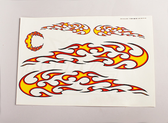 Tribal Flame Decal Sheet Large 445mmx300mm