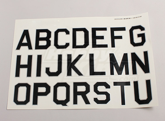 Letters/Symbols Black-Silver Luftwaffe Style (Large) 2 sheets